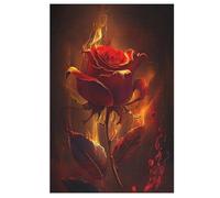 Puzzles 1000 Pièces Adulte Burning Rose Puzzle en Bois pour Adolescents Jouets Créatifs Décoration De La Maison 78×53cm