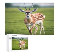Puzzles 1000 Pièces Adulte cerf Puzzle en Bois pour Adolescents Jouets Créatifs Décoration De La Maison （75×50cm）