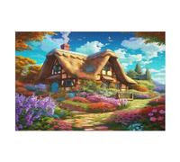 Puzzles 1000 Pièces Adulte Chalet de Village de Montagne Puzzle en Bois pour Adolescents Puzzle Jouets Créatifs Puzzles Décoration De La Maison (75×50cm)