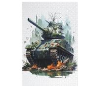 Puzzles 1000 Pièces Adulte Char d'assaut Puzzle en Bois pour Adolescents Jouets Créatifs Décoration De La Maison 78×53cm