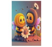 Puzzles 1000 Pièces Adulte Cute Abeille Puzzle en Bois pour Adolescents Jouets Créatifs Décoration De La Maison （78×53cm）