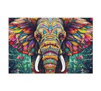 Puzzles 1000 Pièces Adulte éléphant Puzzle en Bois pour Adolescents Puzzle Jouets Créatifs Puzzles Décoration De La Maison （75×50cm）