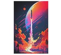 Puzzles 1000 Pièces Adulte Fusée Puzzle en Bois pour Adolescents Jouets Créatifs Décoration De La Maison （78×53cm）