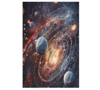 Puzzles 1000 Pièces Adulte planète Puzzle en Bois pour Adolescents Jouets Créatifs Décoration De La Maison （78×53cm）