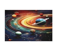 Puzzles 1000 Pièces Adulte planète Puzzle en Bois pour Adolescents Jouets Créatifs Décoration De La Maison （75×50cm）