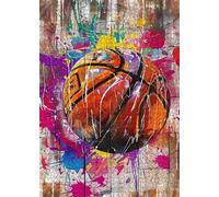 Puzzles 1000 Pièces Adultes Graffiti Basket Ball, Jeu de Patience et de Réflexion, Jeu éducatif Défi Jouets 1000 Pièces Puzzles pour Adultes 75 x 50 cm