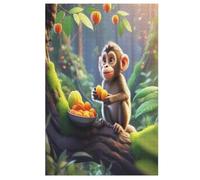 Puzzles 1000 Pièces Adultes, Puzzle De Jeu, Animal Singe Planche De Bois, Excellent Cadeau pour Enfants （78×53cm）
