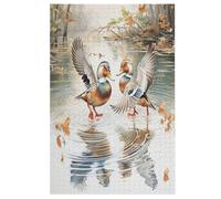 Puzzles 1000 Pièces Adultes, Puzzle De Jeu, Canard Animal Planche De Bois, Excellent Cadeau pour Enfants 78×53cm