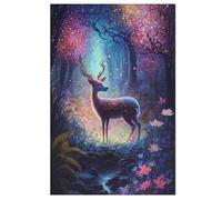 Puzzles 1000 Pièces Adultes, Puzzle De Jeu, cerf Planche De Bois, Excellent Cadeau pour Enfants （78×53cm）