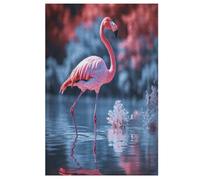 Puzzles 1000 Pièces Adultes, Puzzle De Jeu, Flamingo Planche De Bois, Excellent Cadeau pour Enfants 78×53cm