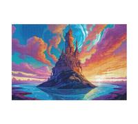 Puzzles 1000 Pièces Adultes, Puzzle De Jeu, Île du Palais Planche De Bois, Excellent Cadeau pour Enfants （75×50cm）