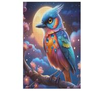 Puzzles 1000 Pièces Adultes, Puzzle De Jeu, Mignon Oiseau Planche De Bois, Excellent Cadeau pour Enfants （78×53cm）
