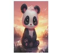 Puzzles 1000 Pièces Adultes, Puzzle De Jeu, Panda Planche De Bois, Excellent Cadeau pour Enfants 78×53cm
