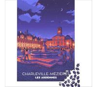 Puzzles 1000 pièces Affiche Charleville-Mézières | Course de vitesse manuelle un défi à relever cadeau d'anniversaire présents 38x52cm