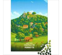 Puzzles 1000 pièces Affiche Chateau De La Ferrete | Améliorez vos souvenirs Séjour à domicile Tuez le temps Cadeaux d'anniversaire et de Noël uniques 38x52cm