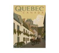 Puzzles 1000 Pièces,Affiche de Voyage Vintage de la scène de Rue de Québec,Éducatif Intellectuel Décompressant Jouet Puzzles Amusant Jeu De Famille pour Enfants Adultes(38x26cm)-BK11