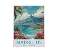 Puzzles 1000 Pièces，Affiche de Voyage Vintage de l'île Maurice en Afrique de l'est，Enfants Jouet Cadeau（50x70cm）-BF15