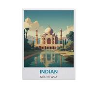 Puzzles 1000 Pièces，Affiche de Voyage Vintage de l'Inde et de l'asie du Sud，Affiche Mur Art pour Cadeaux Adultes Enfants Jeux Jouets Éducatifs（38x26cm）-BH100