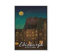 Puzzles 1000 Pièces，Affiche de Voyage Vintage d'Edimbourg en Écosse，Puzzle pour Adultes 1000 Pièces Game Jeu De Puzzle Stimulant/Noël des Vacances（50x70cm）-BK31