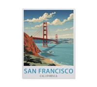 Puzzles 1000 Pièces,Affiche de Voyage Vintage San Francisco Californie,Puzzle pour Adultes 1000 Pièces Game Jeu De Puzzle Stimulant/Noël des Vacances(75x50cm)-AP11