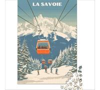 Puzzles 1000 pièces Affiche Savoie | Souvenirs mémorables séjour à domicile passetemps anniversaires et cadeaux uniques 38x26cm