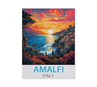 Puzzles 1000 Pièces，Amalfi, Italie，Éducatif Intellectuel Décompressant Jouet Puzzles Amusant Jeu De Famille pour Enfants Adultes（38x26cm）-J46