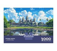 Puzzles 1000 Pièces Angkor Wat Temple, SIEM Reap Puzzle pour Adolescents Améliore La Mémoire Difficile Et Stimulant Casse-tête Jeux De Réflexion en Famille 70x50cm/1000pcs
