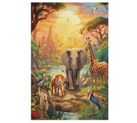 Puzzles 1000 Pièces Animal Africain Puzzle pour Adultes Et Enfants, en Bois Jeu ÉduChatif Défi Jouet, Jeu Familial Amusant 78×53cm