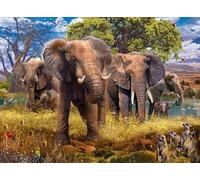 Puzzles 1000 Pièces - Animal Elephants Affiches - Puzzle d'art - Jeux Amusants pour Adultes sur La Maladie D'Alzheimer - Jouets Anti-Stress pour La Famille - Kw46Zk