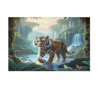 Puzzles 1000 Pièces Animal Tiger Puzzles pour Adultes Et Enfants, Puzzles en Bois Puzzles pour Adultes Jeu Éduchatif Défi Jouet (75×50cm)