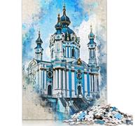 Puzzles 1000 pièces Aquarelle Kiev pour Adultes | | Puzzles Amusants en Famille, Cadeaux pour Adultes, Jeux intellectuels (38 x 26 cm)