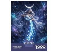 Puzzles 1000 Pièces Aquarius Zodiac Goddess Pouring Water Puzzle pour Adolescents Améliore La Mémoire Difficile Et Stimulant Casse-tête Jeux De Réflexion en Famille 70x50cm/1000pcs