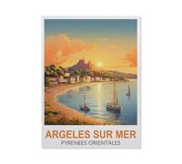 Puzzles 1000 Pièces，Argelès-sur-Mer Pyrénées-Orientales，Affiche Mur Art pour Cadeaux Adultes Enfants Jeux Jouets Éducatifs（75x50cm）-GP61