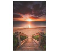 Puzzles 1000 Pièces Assemblage Photo Plage Paysage Affiche Adultes Jeux Jouets Éducatifs （75x50）（Wooden）