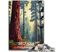 Puzzles 1000 pièces avec Affiche du Parc National de Sequoia pour Adultes, Cadeaux d'anniversaire, décoration Murale pour 14 Ans et Plus (50x75cm)