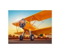 Puzzles 1000 Pièces，Avion Historique sur Une Piste d’atterrissage，Enfants Jouet Cadeau Éducatif Intellectuel Décompression Fun Famille Jeu/Halloween Noël Puzzle Cadeau（75x50cm）-R71