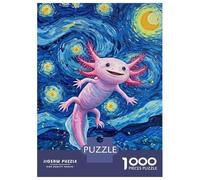 Puzzles 1000 Pièces Axolotl in Starry Night Puzzle pour Adolescents Améliore La Mémoire Difficile Et Stimulant Casse-tête Jeux De Réflexion en Famille 70x50cm/1000pcs