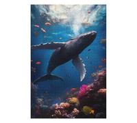 Puzzles 1000 pièces Baleine pour Adultes Puzzle en Carton Amusement en famille-26x38cm