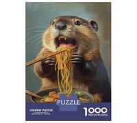 Puzzles 1000 Pièces Beaver's Noodle Feast -2 Puzzle Adulte, Jeu De Réflexion, Analyse Et Logique, Cadeaux De Noël Et d'anniversaire 38x26cm/1000pcs