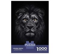 Puzzles 1000 Pièces Black Lion with Golden Eyes Puzzles pour Adultes - Modèle À Assembler - Défi Éducatif - Cadeau d'anniversaire Unique 38x26cm/1000pcs