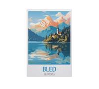 Puzzles 1000 Pièces,Bled, Slovénie,Enfants Jouet Cadeau Éducatif Intellectuel Décompression Fun Famille Jeu/Halloween Noël Puzzle Cadeau(50x70cm)-GE23