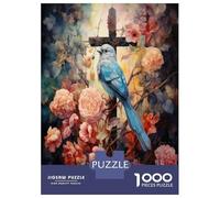Puzzles 1000 Pièces Blue Bird Wall Art Print-1 Puzzle Adulte, Jouet, Décoration Murale, Cadeau d'anniversaire, Cadeaux Uniques pour Anniversaire Et Noël 38x26cm/1000pcs