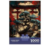 Puzzles 1000 Pièces Bonsai Tree and Torii Gate Puzzles pour Adultes Jeux Relaxants Défi Difficile Activités Amusantes À La Maison, 70x50cm/1000pcs