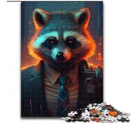 Puzzles 1000 pièces Boss Raccoon Impossible pour Adultes, idée Cadeau de Noël, Illustration Humoristique, Illustration détaillée (Taille 26x38cm)