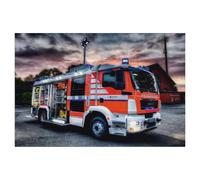 Puzzles 1000 Pièces，Camion de Pompiers，Enfants Jouet Cadeau Éducatif Intellectuel Décompression Fun Famille Jeu/Halloween Noël Puzzle Cadeau（38x26cm）-Z91