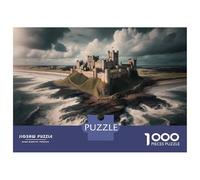 Puzzles 1000 Pièces Castle on The Cliff Puzzles pour Adultes - Jeu Manuel - Idées De Détente À La Maison - Cadeaux De Noël Et d'anniversaire 38x26cm/1000pcs
