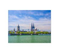 Puzzles 1000 Pièces ，Centre-Ville avec la cathédrale Saint-Pierre de Cologne sur la Rive du Rhin, Allemagne，Jeu De Puzzle Oeuvre pour Adultes Adolescents Jouant À La Maison Divertissement Jouets -O41