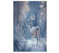 Puzzles 1000 Pièces Cerf Puzzle pour Adultes Et Enfants, en Bois Jeu Éducatif Défi Jouet, Jeu Familial Amusant 78×53cm
