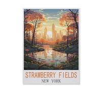 Puzzles 1000 Pièces,Champs Strawberry New York,Éducatif Intellectuel Décompressant Jouet Puzzles Amusant Jeu De Famille pour Enfants Adultes(38x26cm)-FN19