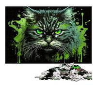 Puzzles 1000 pièces Chat Fantastique pour Adultes Puzzles pour Adultes Idéal pour Les Amoureux, Cadeau Parfait pour Noël, Nouvel an, Saint-Valentin 50x75cm / 19,68x29,52 Pouces